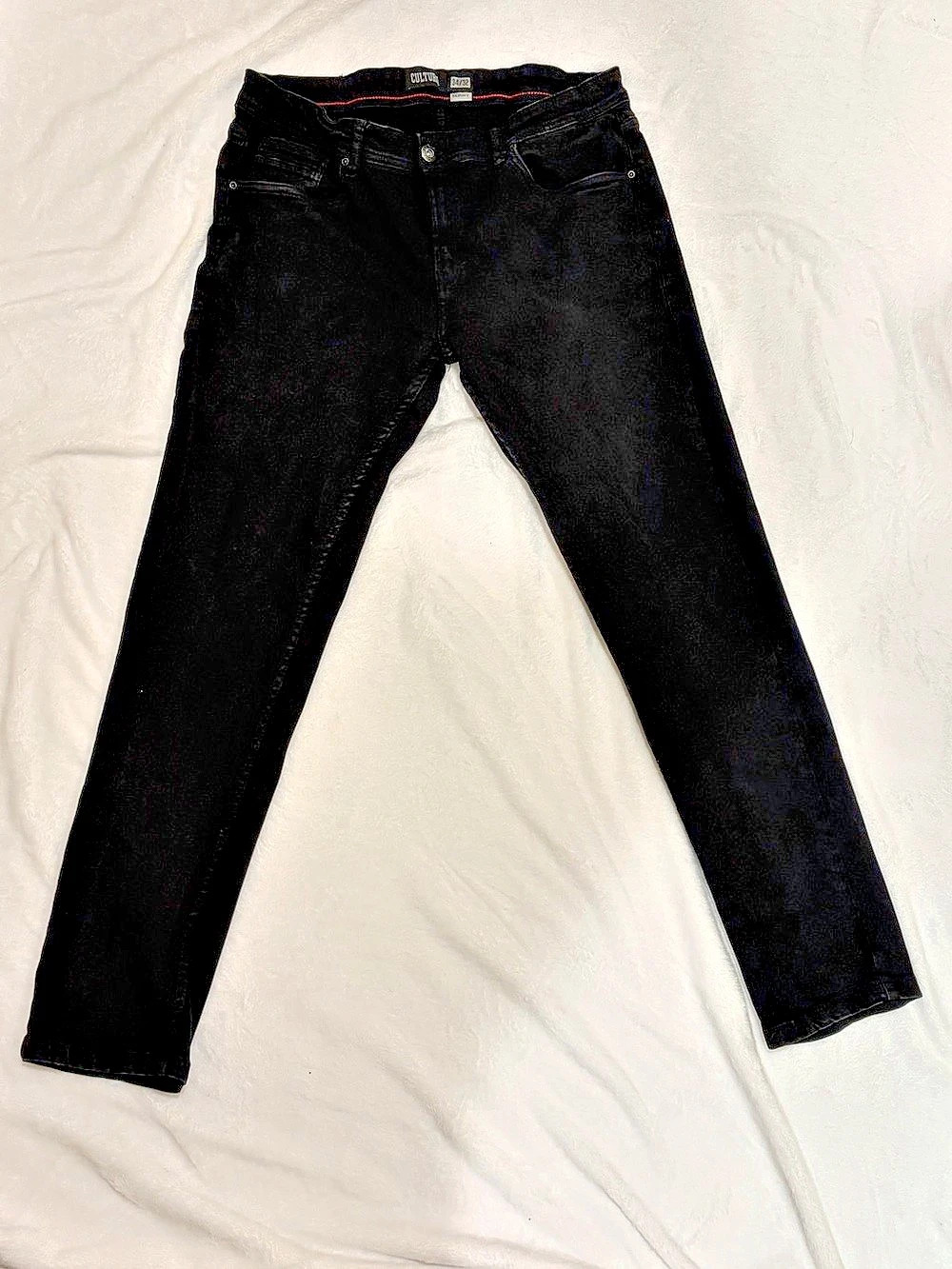 Cultura Men's Black Straight Jeans Waist 34